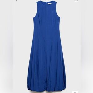MANGO midi dress with puffed hem NWT